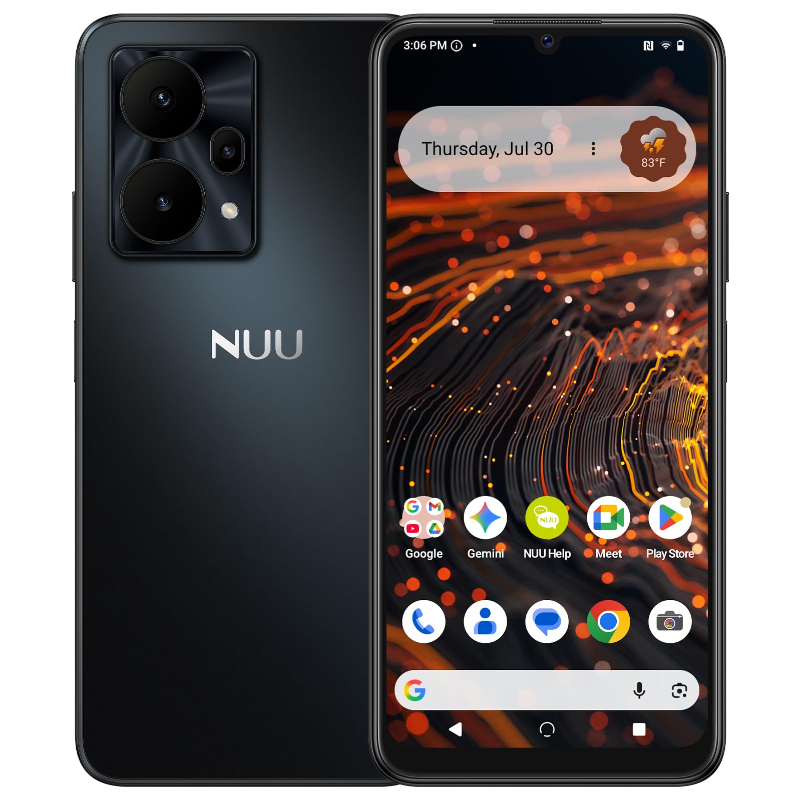 Front and rear views of the NUU X10 5G from Amazon listing B0H7R6DYGB.